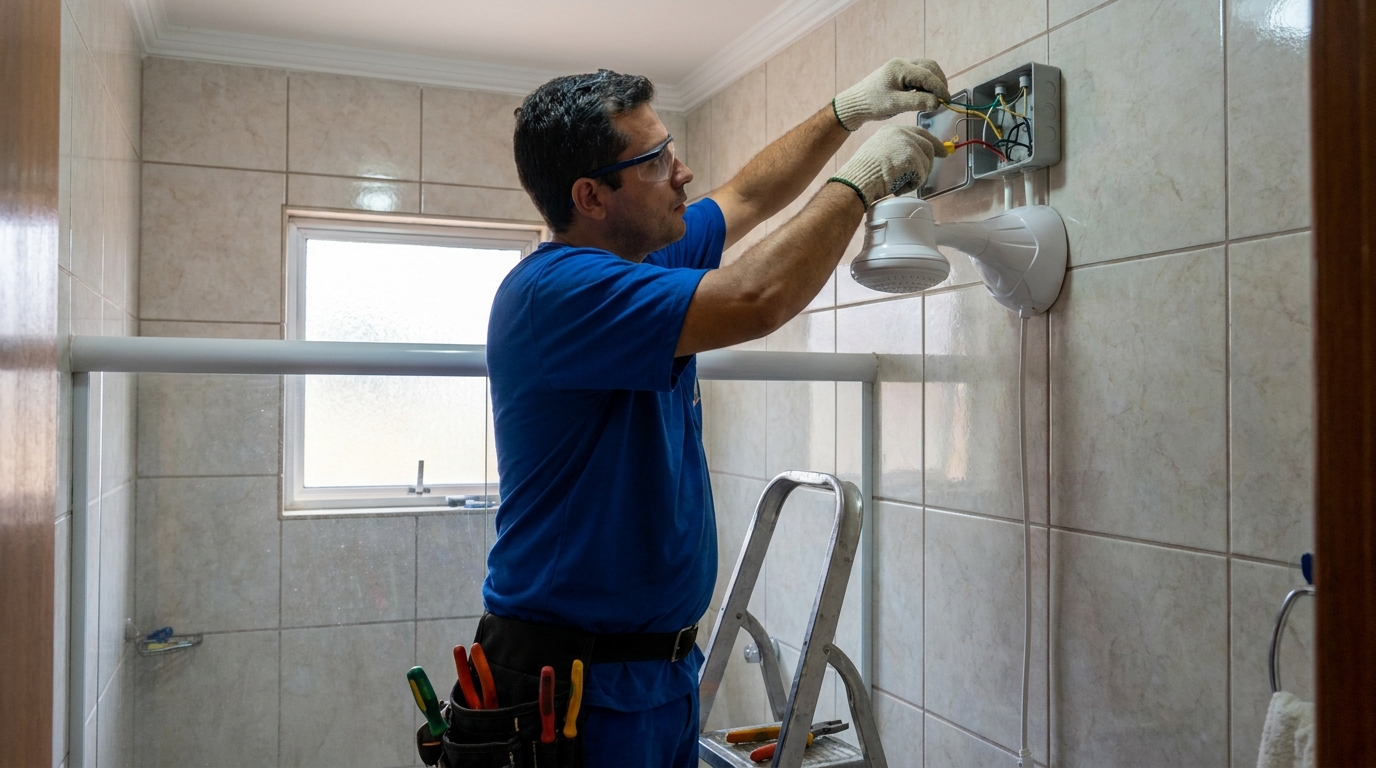 Instalacao de chuveiro eletrico profissional em Belém‑PA